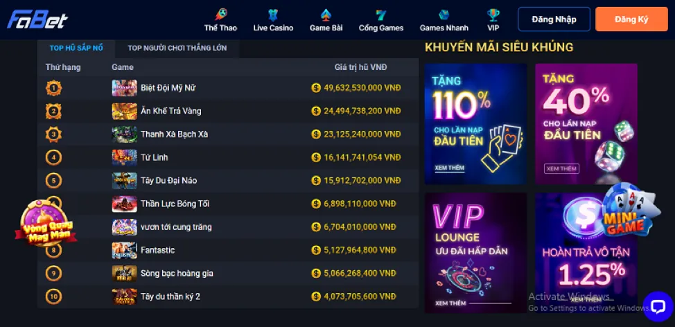 Trò chơi bắn cá giải trí tại betcom888 nổ hũ